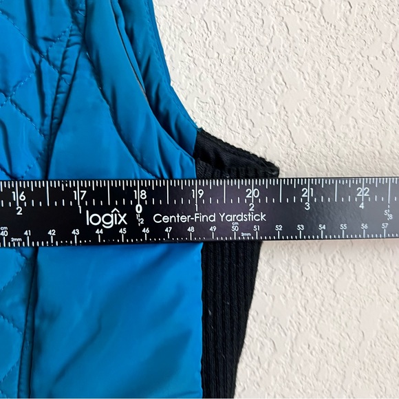 ANDREW MARC Full Zip Up Quilted Women’s Puffer Vest Turquoise Black Size Large - Picture 6 of 9